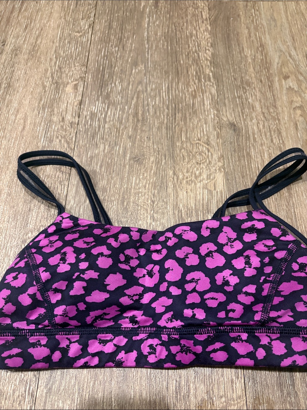 Lululemon Straight Up Pink Flower Print Sports Bra